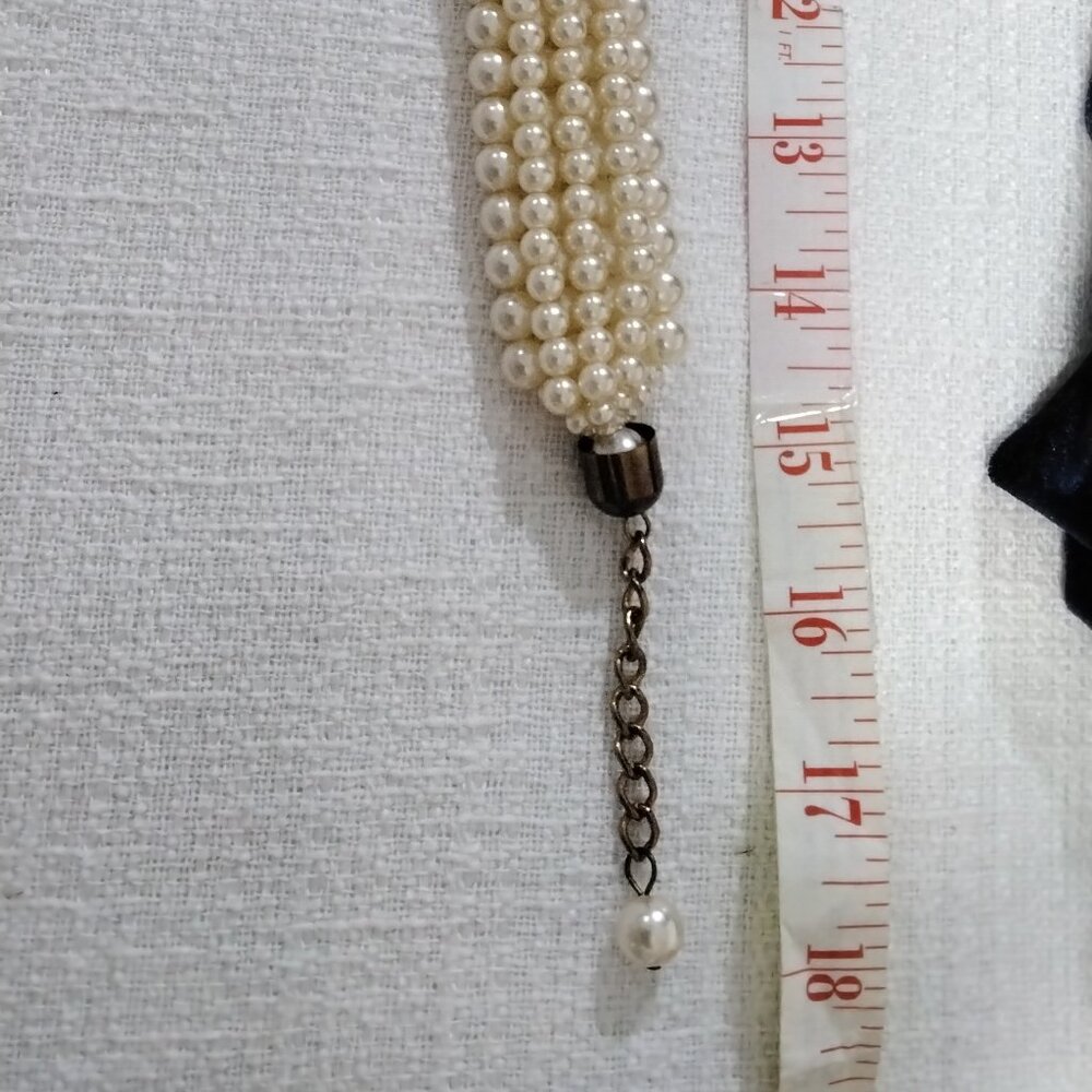 Vintage Faux Pearls Beads necklace 18" length Chocked Chunky Elegant Classic 001 - Picture 13 of 14
